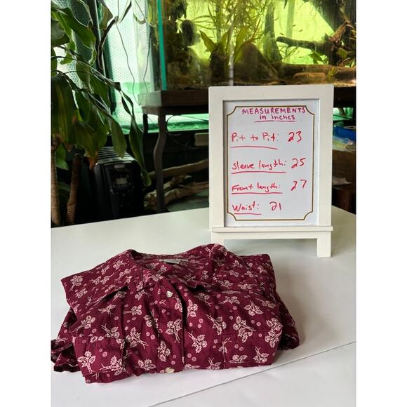 Wrangler Wrancher shirt pearl snap western cowboy cowgirl floral XL red & white - Picture 6 of 6